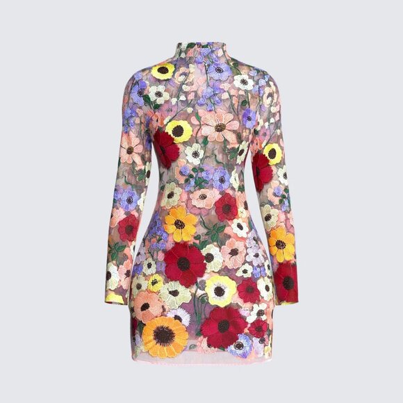 Taylor Swift ERAS tour Floral Flower Mini Dress- Size L - Picture 1 of 9